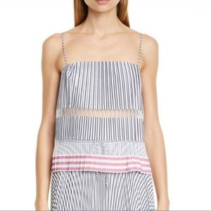Club Monaco Sunburst Pleated Stripe Tank SZ M NWT